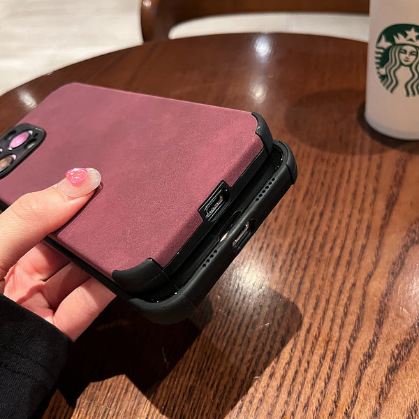 Funda de Teléfono de Pelaje Suave en Colores Lisos