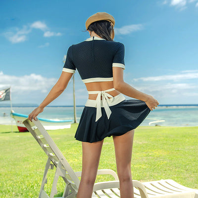 Traje de Baño Estilo Japonés con Falda Dividida para Mujer - Image 5