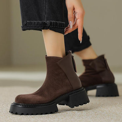 Botas Martin de Cuero Estilo Británico con Suela Gruesa y Tacón Reforzado - Image 3