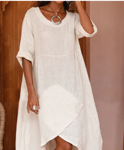 Vestido Maxi Suelto con Bolsillo - Diseño Retro Casual para Mujer - Image 6