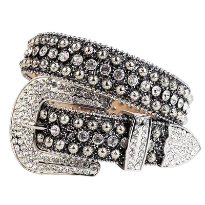 Cinturón de Aleación con Hebilla de Remaches y Cristales Brillantes para Mujer - Image 6
