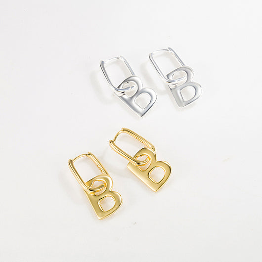 Aretes Letra B Vintage Estilo Cold Wind - Image 10