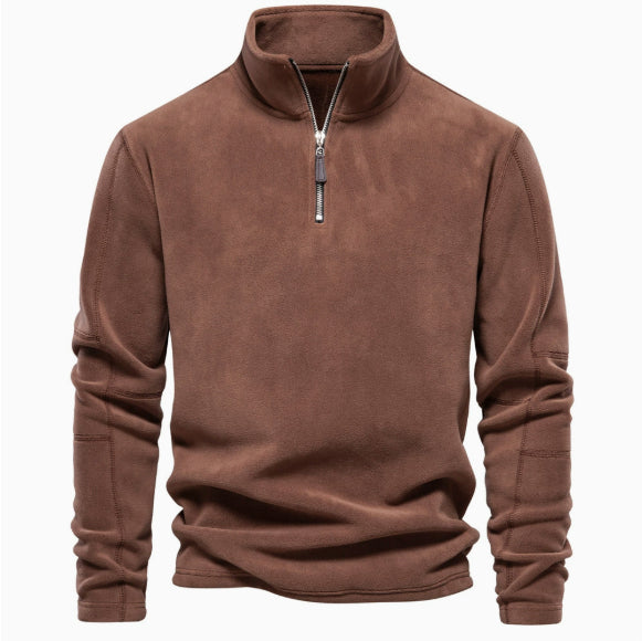 Sudadera Deportiva para Hombre con Cuello Alto y Cierre de Medio Zip