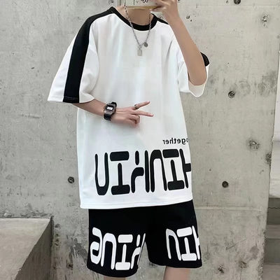 Playera Hombre Estilo Urbano con Estampado Alfabético Europeo y Americano - Image 2