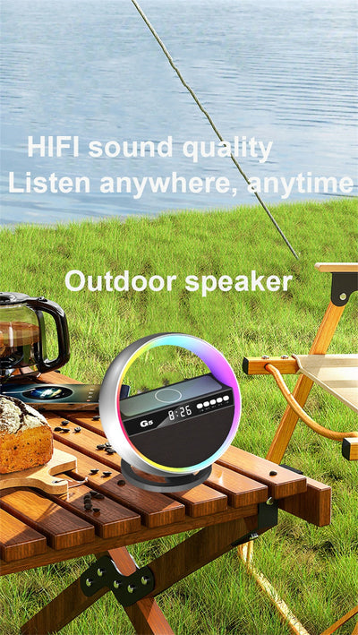 Lámpara Ambiental RGB con Cargador Inalámbrico y Altavoz Bluetooth - Image 10