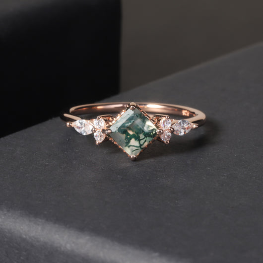 Anillo de Ágata Acuática Natural con Diseño Elegante - Image 6