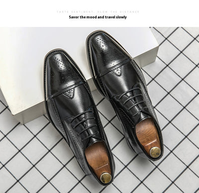 Zapatos de Cuero Clásico Estilo Británico Talla Grande - Cordones Bajos - Image 19