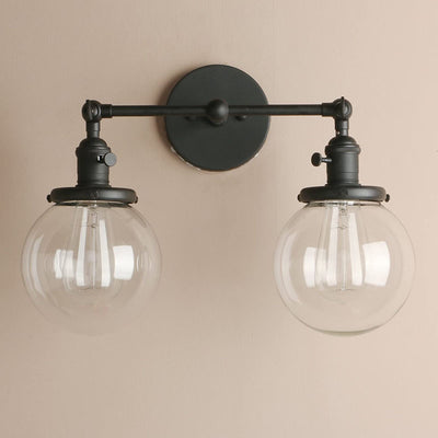 Lámpara de Pared Espejo Esférico Industrial para Dormitorio y Baño