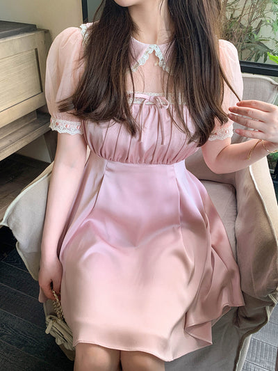 Vestido Satinado con Mangas Abullonadas Pure Desire - Image 2
