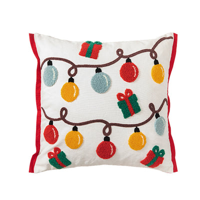 Funda de Almohada de Algodón Bordada Navideña - Image 5