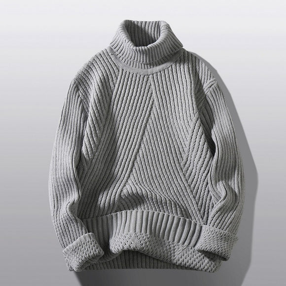 Suéter Cuello Alto Grueso Casual para Hombre