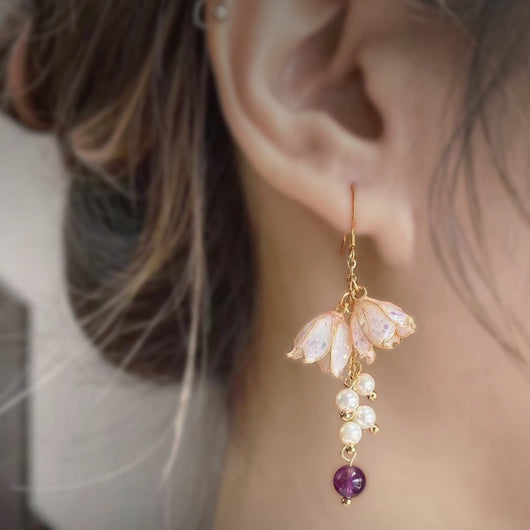 Aretes de Plata Esterlina con Flor Linglan y Resina - Diseño Elegante - Image 3