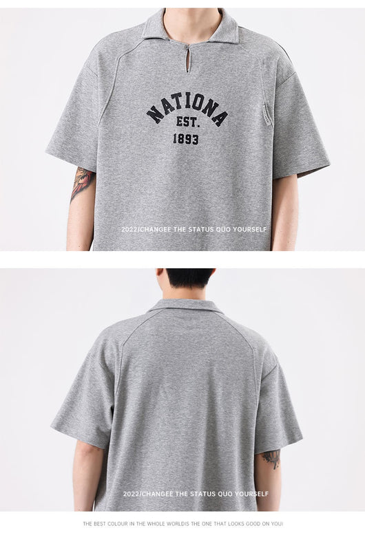 Camisa de Algodón Pesado con Solapa y Manga Corta - Image 13