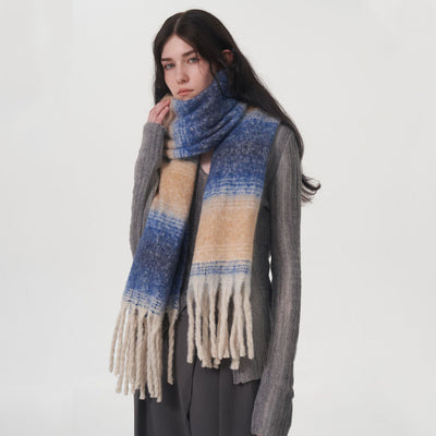 Abrigo Cuadros Cachemira Mujer Talla Grande Invierno - Image 7