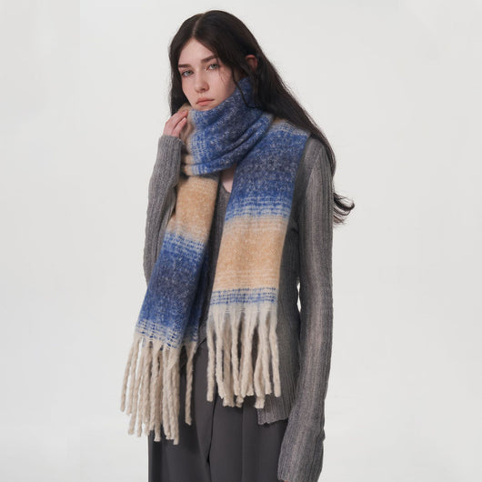 Abrigo Cuadros Cachemira Mujer Talla Grande Invierno - Image 7