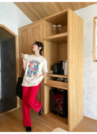 Playera Estampada Suelta y Ajustada para Mujer - Cuello Redondo Manga Corta - Image 18