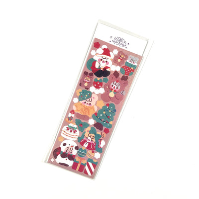Korean style cartoon animal angel stickers with clouds and architectural elements on a blue sheet. - Image 20