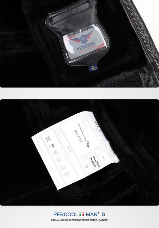 Chaqueta de Cuero Estilo Aviador para Hombre - Image 7
