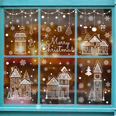 Pegatinas de Copos de Nieve Navideñas para Ventanas - Decoraciones Reutilizables - Image 11