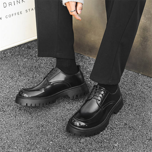 Zapatos Casuales de Cuero con Suela Elevada para Hombre - Image 3