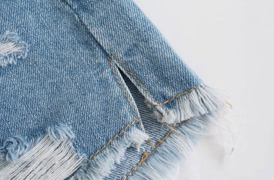 Shorts de Mezclilla Rotos Cintura Alta para Mujer - Image 13