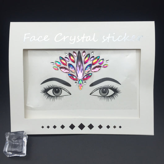 Adhesivos Faciales de Diamante de Resina Acrílica Verde con Cristales Brillantes - Image 24