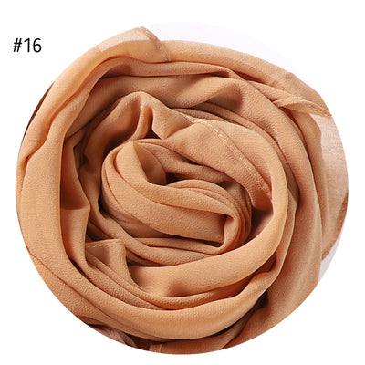 Pañuelo de Gasa Perlada en Colores Sólidos - Cobertura Elegante Monocromática - Image 88