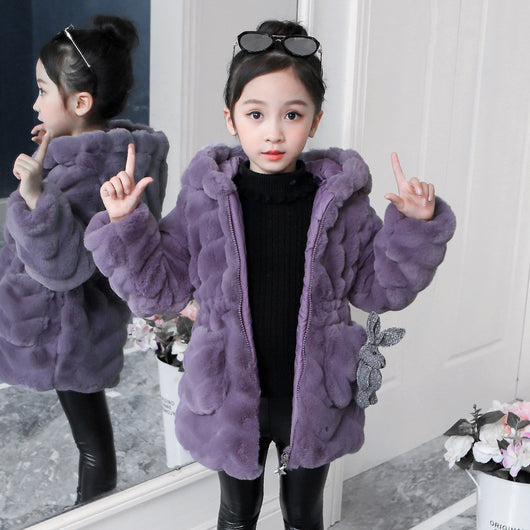 Abrigo Infantil Niña Invierno Estilo Coreano Piel Sintética Acolchado Cálido - Image 7