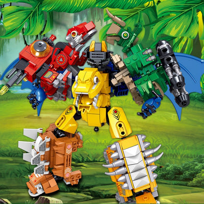 Robot Transformable de Bloques de Dinosaurio - Juguete Educativo Armable - Image 7