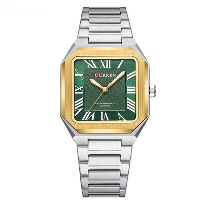 Reloj de Cuarzo Impermeable para Hombre con Números Romanos y Correa de Acero Inoxidable - Image 5