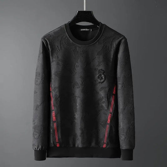 Suéter Cuello Redondo Manga Larga para Hombre Negro