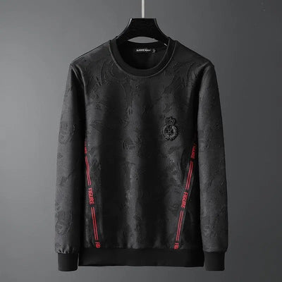 Suéter Cuello Redondo Manga Larga para Hombre Negro