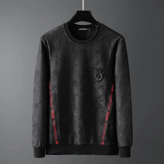 Suéter Cuello Redondo Manga Larga para Hombre Negro