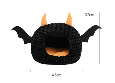Nido Acogedor para Mascotas Diablillo Halloween - Felpa Cerrada y Cálida - Image 7