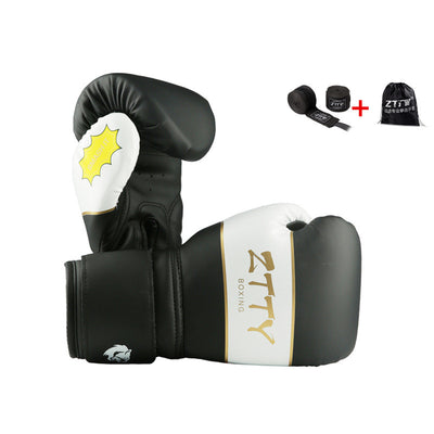 Red and white kids' boxing gloves with "SMASH IT" text, wrist wraps, and a black drawstring bag. - Image 12