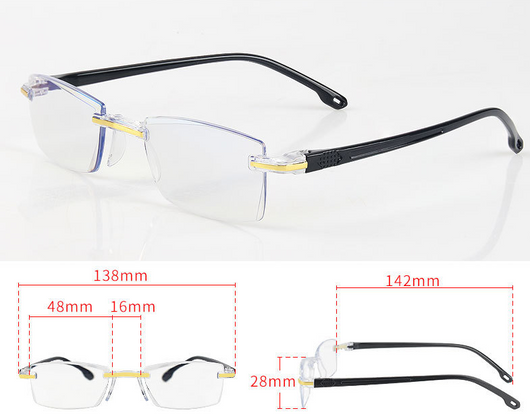 Gafas de Lectura sin Marco con Corte de Diamante - Image 8