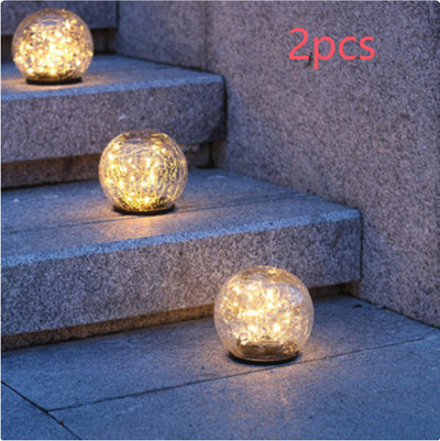 Luz Solar LED de Jardín con Diseño de Esfera de Cristal Agrietado - Image 8