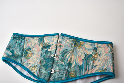 Faja Reductora con Estampado de Crisantemo Azul y Cierre de Cordones - Image 8