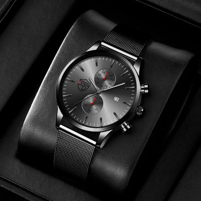 Reloj de Hombre con Malla Metálica, Calendario y Luz Nocturna - Image 10