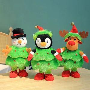 Árbol de Navidad Eléctrico de Peluche - Decoración Navideña Interactiva