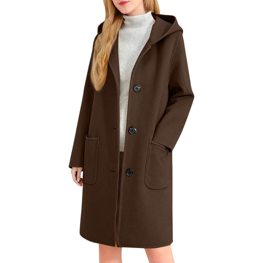 Abrigo de Lana Reversible para Mujer con Capucha - Image 18