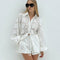 Conjunto Transparente con Bordados y Short de Talle Alto
