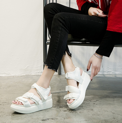 Sandalias Deportivas Mujer Velcro Plataforma Gruesa Estilo Romano - Image 11