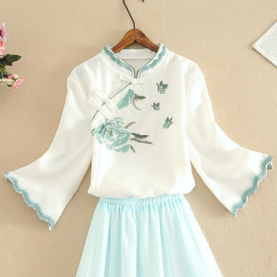 Traje Hanfu Modificado de Dos Piezas Estilo Hada para Mujer - Image 13