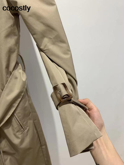 Abrigo Trench Vintage Cruzado para Mujer - Largo Sobre la Rodilla - Image 16