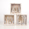 Caja Luminosa Navideña de Madera con Adornos Decorativos