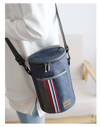 Bolsa Térmica Portátil Redonda para Almuerzo de Oficina - Image 6