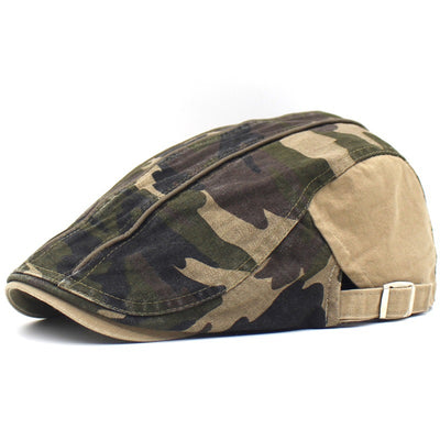 Boina de Algodón Lavado Camuflaje con Visera Plana para Hombre - Image 15