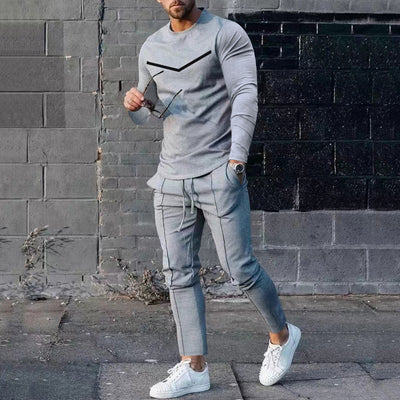 Conjunto Elegante de Pantalón y Camiseta Manga Larga para Hombre - Image 15