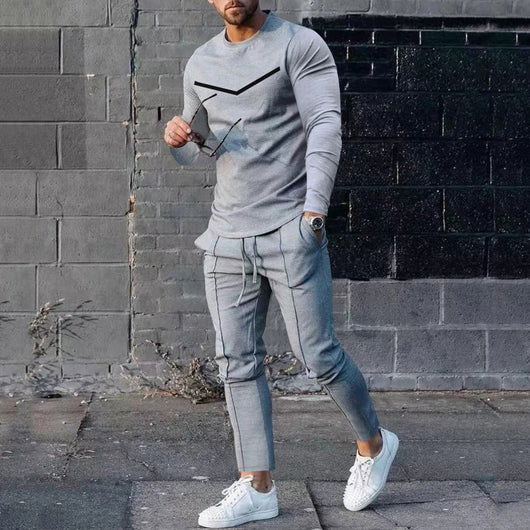 Conjunto Elegante de Pantalón y Camiseta Manga Larga para Hombre - Image 15